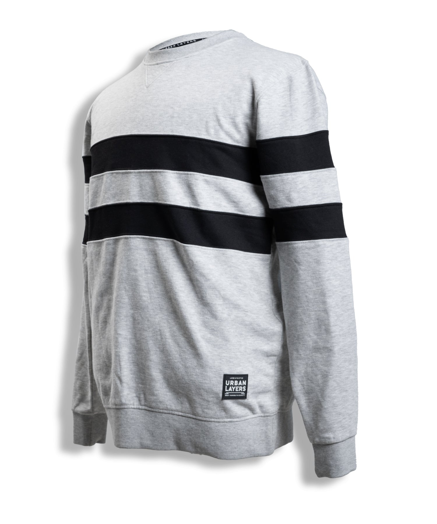 Sweatshirt with Horizontal Stripe | Light Grey
