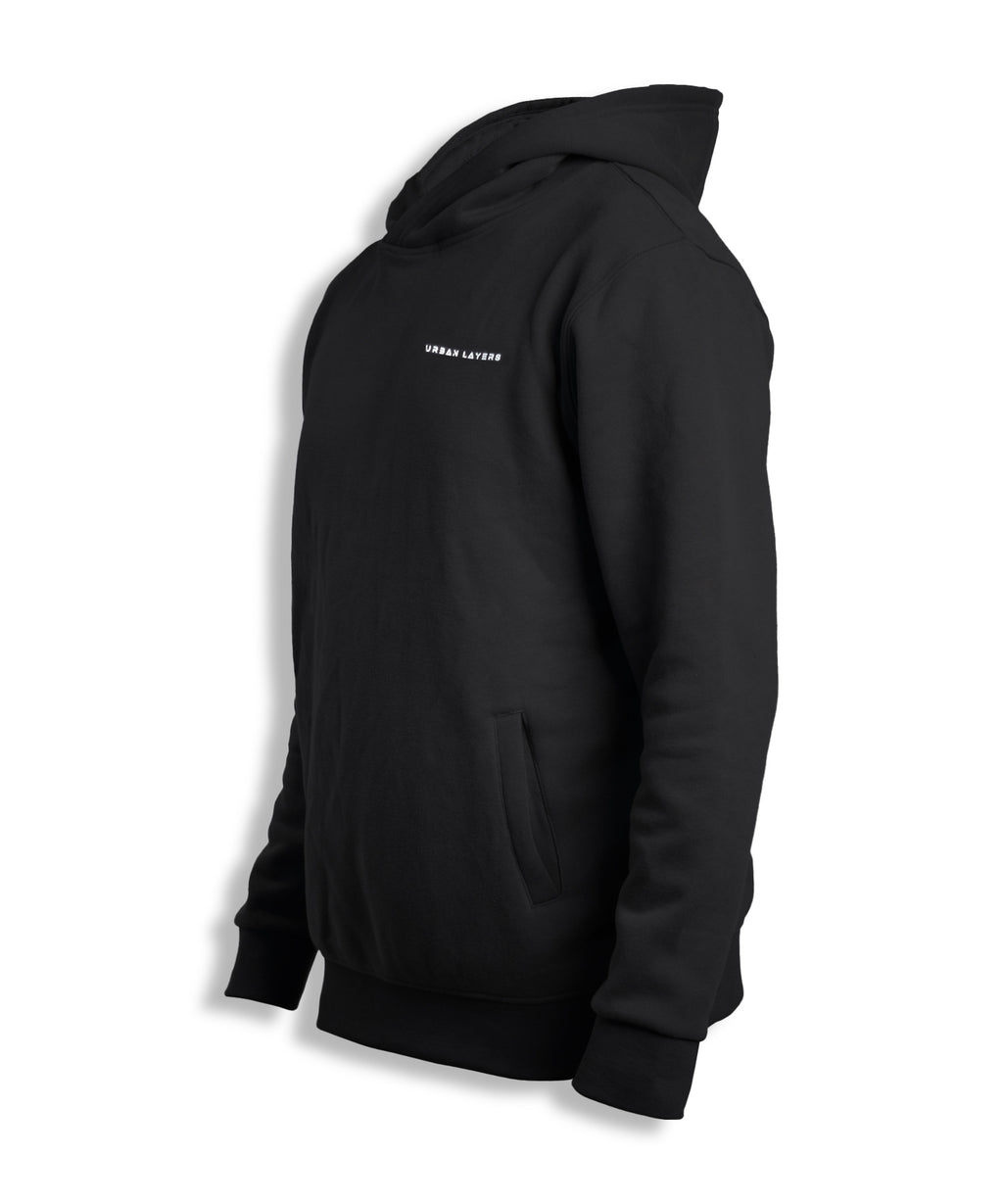 Classic lace-free Pullover Hoodie | Black