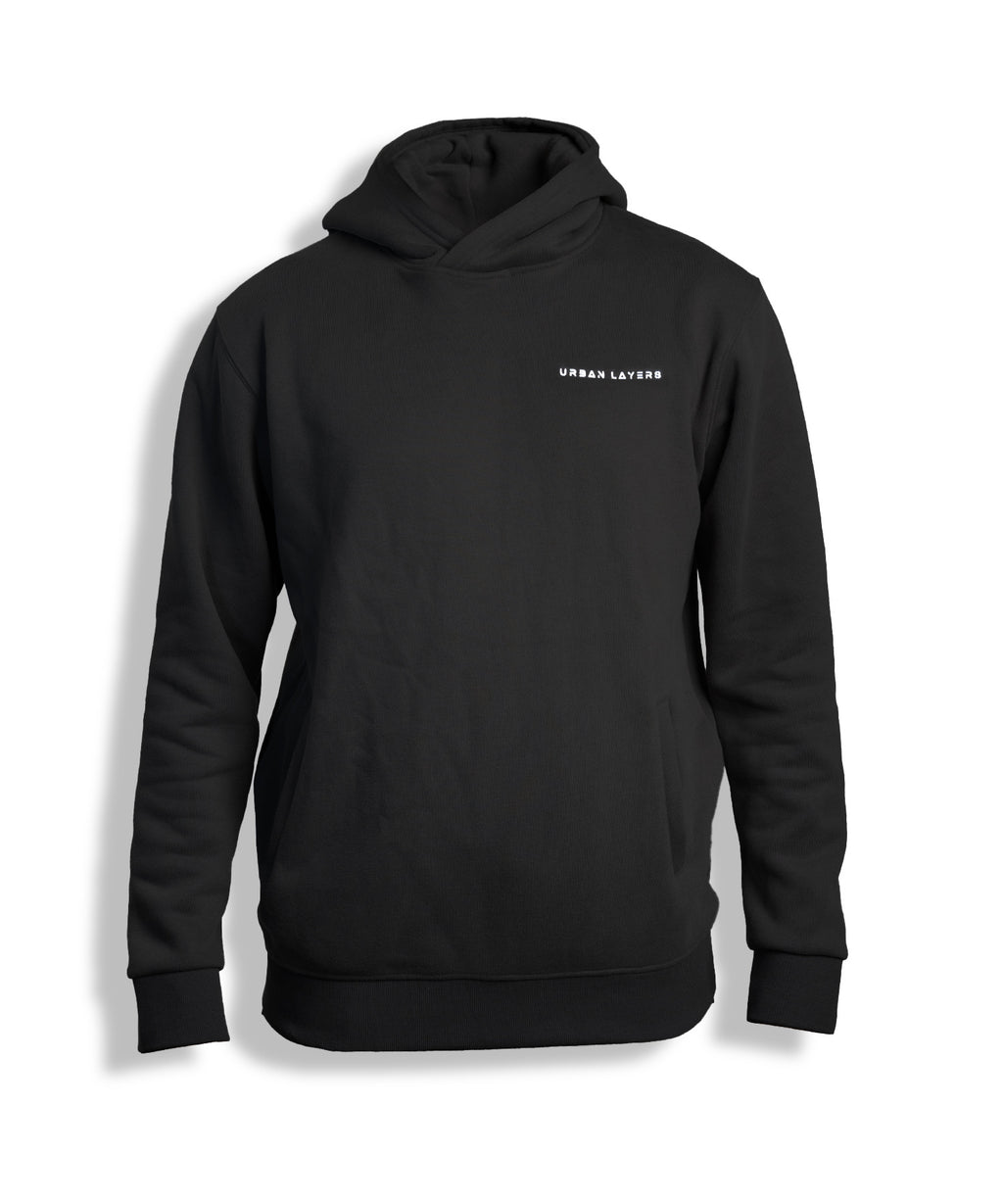 Classic lace-free Pullover Hoodie | Black