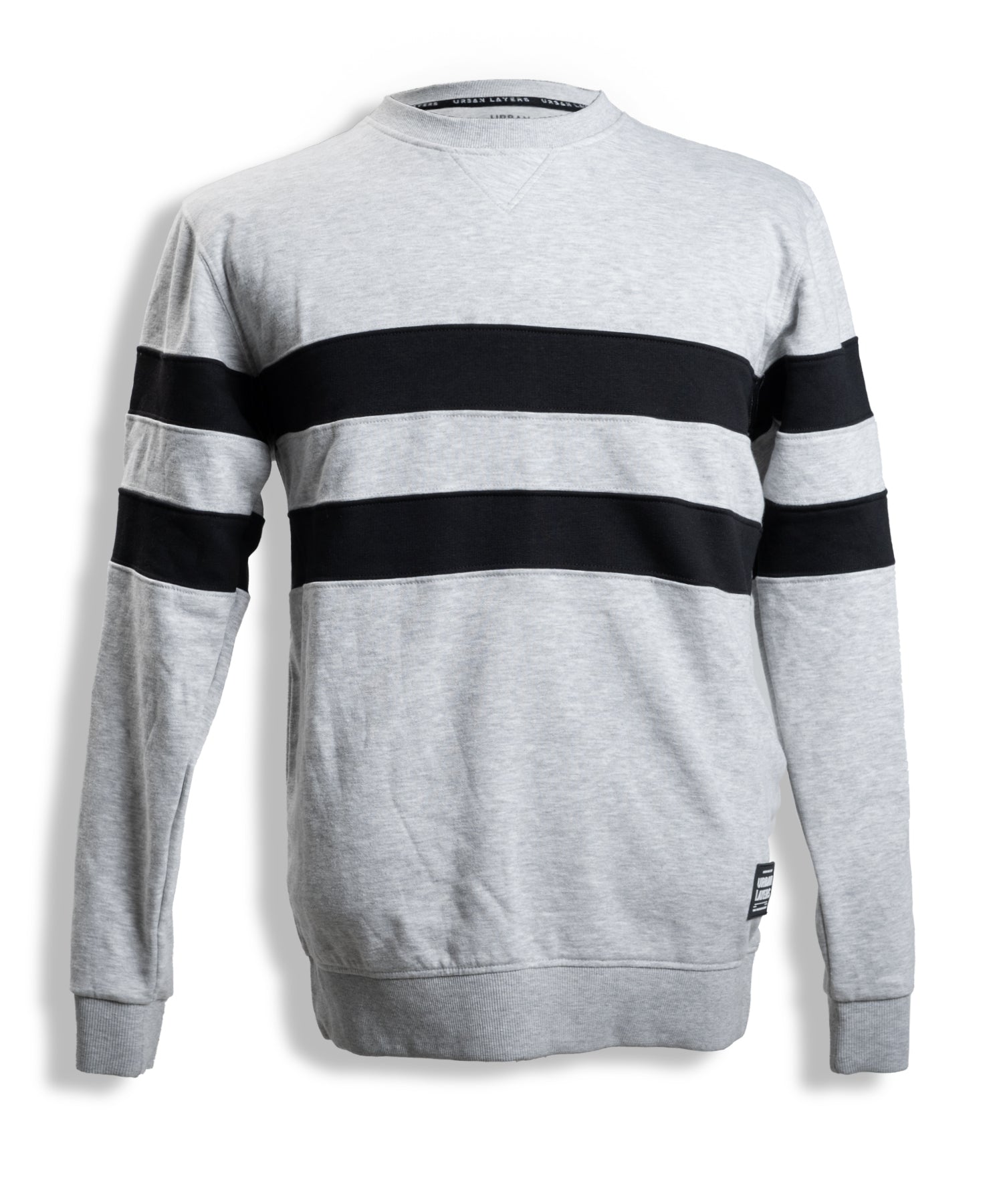 Sweatshirt with Horizontal Stripe | Light Grey