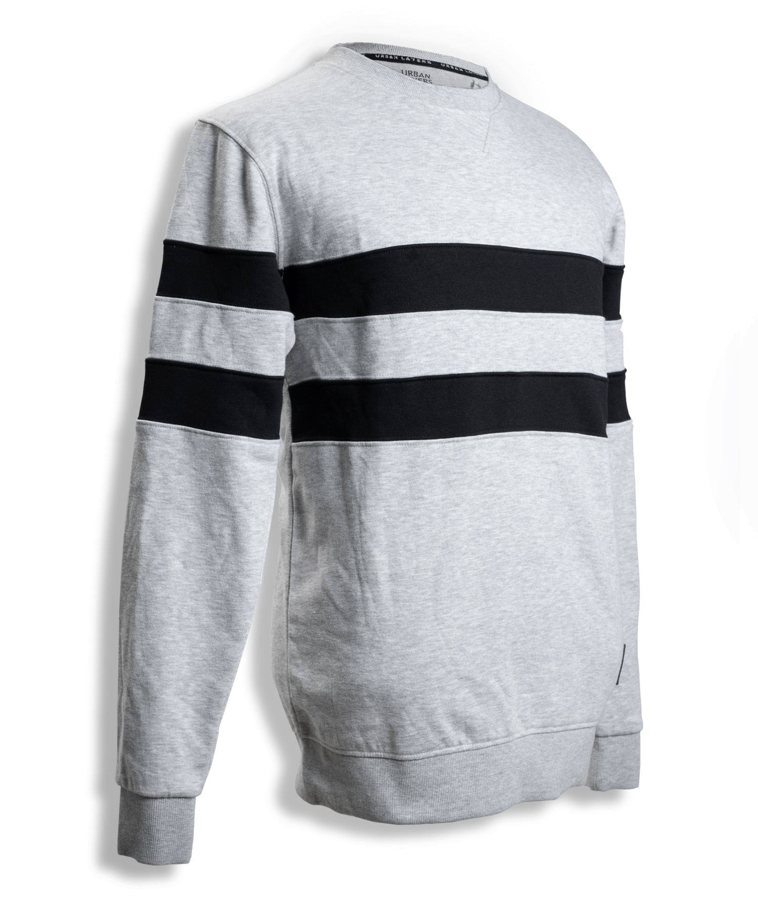 Sweatshirt with Horizontal Stripe | Light Grey