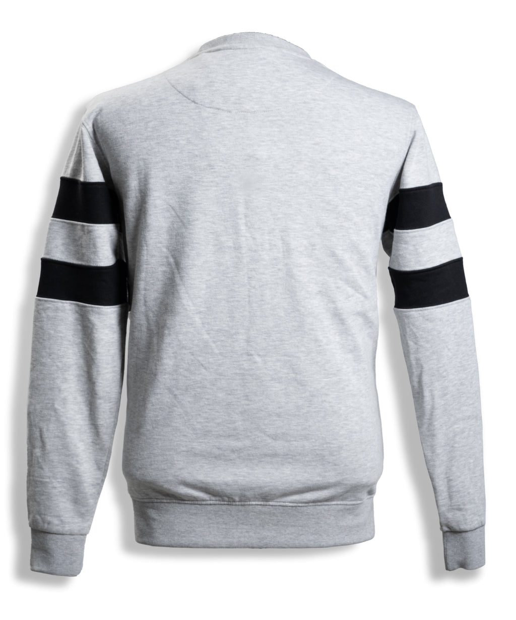 Sweatshirt with Horizontal Stripe | Light Grey